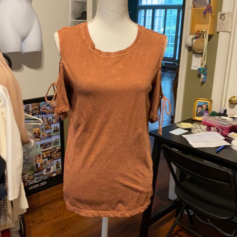 Anna Grace Cold Shoulder Top